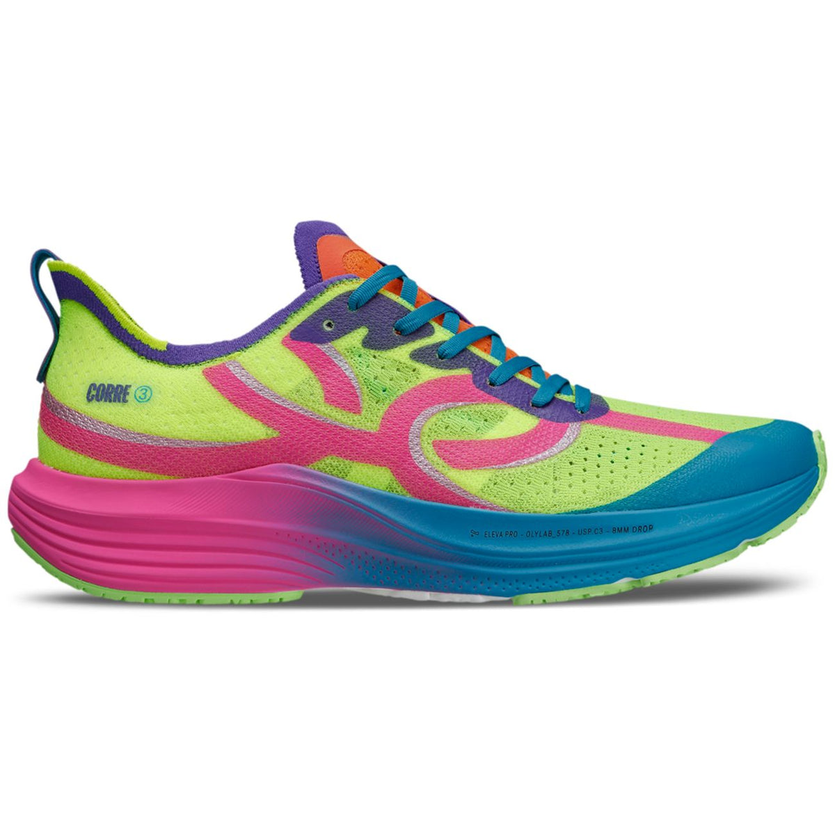 Tênis Olympikus Corre 3 Verde/Azul/Rosa